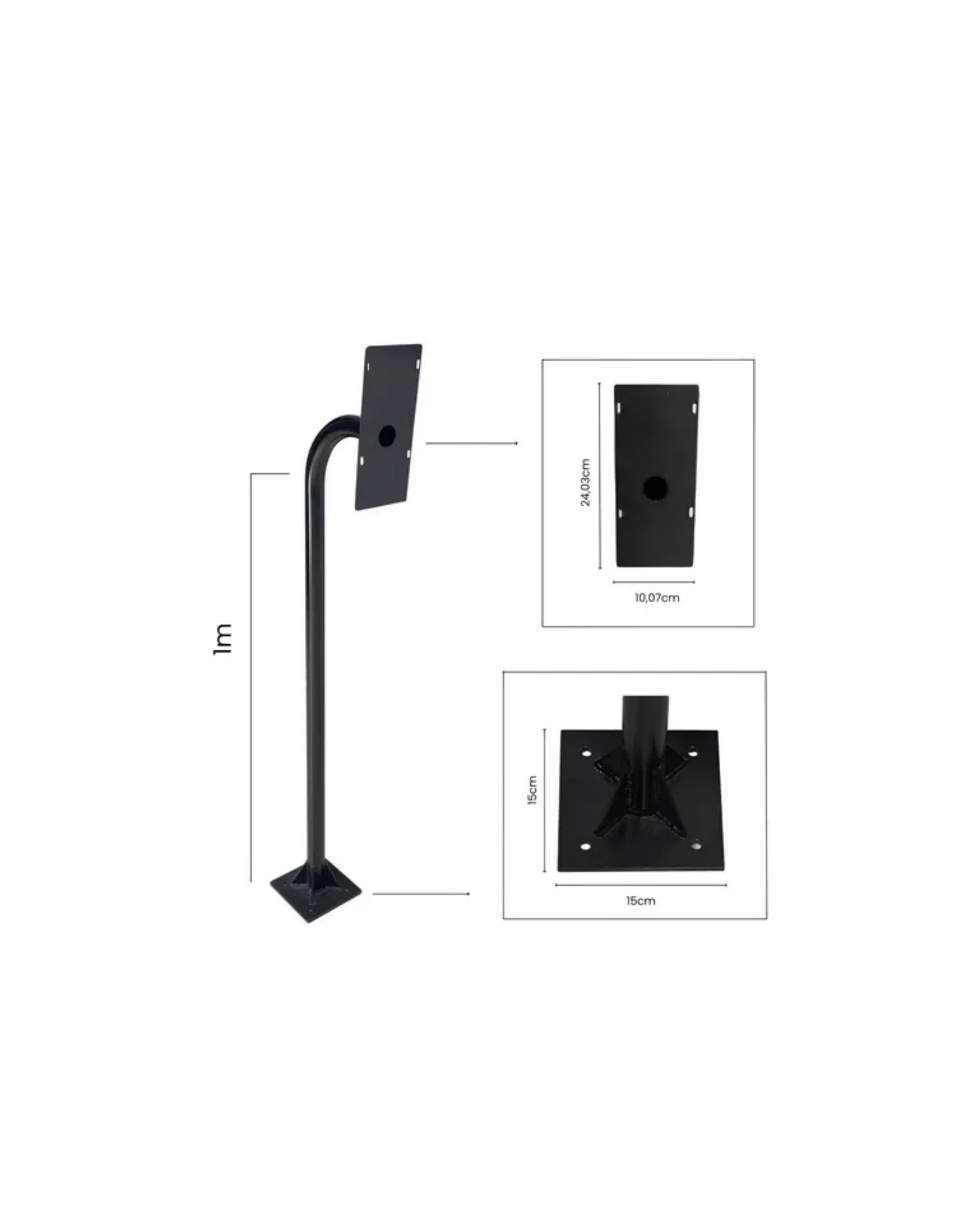 SOPORTE (PEDESTAL) 1 MT PARA TERMINAL DE ACCESO 